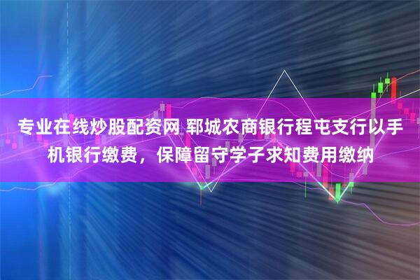 专业在线炒股配资网 郓城农商银行程屯支行以手机银行缴费，保障留守学子求知费用缴纳