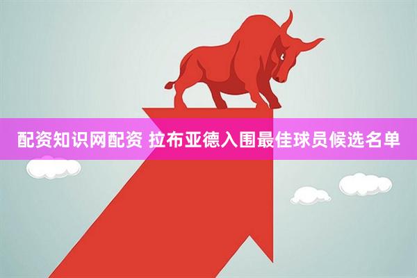 配资知识网配资 拉布亚德入围最佳球员候选名单
